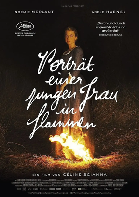 Porträt einer jungen Frau in Flammen Plakat